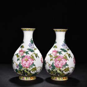 清雍正珐琅彩玉壶春瓶 25*14.5厘米