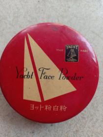 民国满洲国时期 日本帆船牌粉扑化妆品广告纸盒，Yacbt Face Powder，7.1*2.5cm