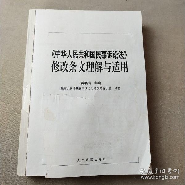 《中华人民共和国民事诉讼法》修改条文理解与适用