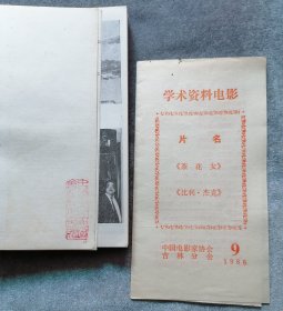 谢晋谈艺录中国电影家协会浙江分会赠品内夹电影家协会赠送观影票茶花女比利杰克1986年