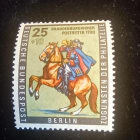bh03外国邮票德国邮票 西柏林1956年 邮票日集邮日 骑马的邮递员 新 1全