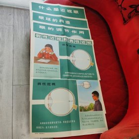 保护视力预防近视教学挂图四张一套不缺合售