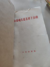 赫鲁晓夫是怎样下台的，反法西斯战争的历史经验，评莫斯科三月会议，驳苏共新领导的所谓“联合行动”，苏共新领导奉行苏美合作路线的供状，支部生活增刊1970(8)1971(4)(2)合订本