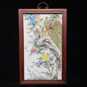 瓷板画粉彩花鸟 瓷器