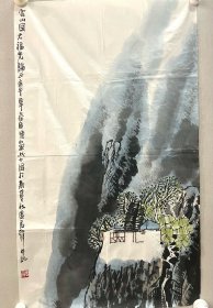 卢禹舜早期软片 3平尺山水精品
尺寸：75*45cm