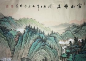 肖梦玲老师精品纯手绘仿古六尺山水