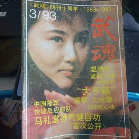 武魂 1993 3不缺页 创刊十周年纪念号 有一页缺边 意拳技击桩心法抉微 陈氏太极十三杆 下 后发先至的八卦手 马礼堂养气健目功 修真内景谈 三 田诚阳