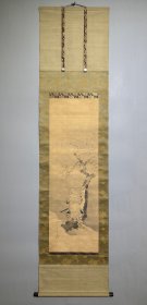 日本名家绘画：菊池容斋《儿岛高德题诗图》（保真）