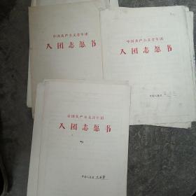 1978年中国共产主义青年团入团志愿书10本合售如图