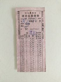 郑州铁路局硬座区段客票，