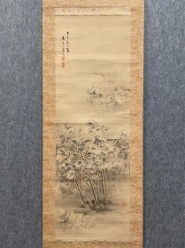 古筆山水图【岡本亮彦】【冈本亮彦】
幕末、明治の画家。尾州半田生。小栗伯圭の四男。通称は保吉、字は士朗。別に暁翠また澄神斎と号す。画を岡本豊彦の門に学び、山水花鳥をよくする。後に師家を嗣ぎ岡本姓を名乗る。明治17年(1884)歿、67才