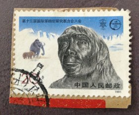 邮票1991J180第十三届国际第四纪研究联合会大会4-1信销