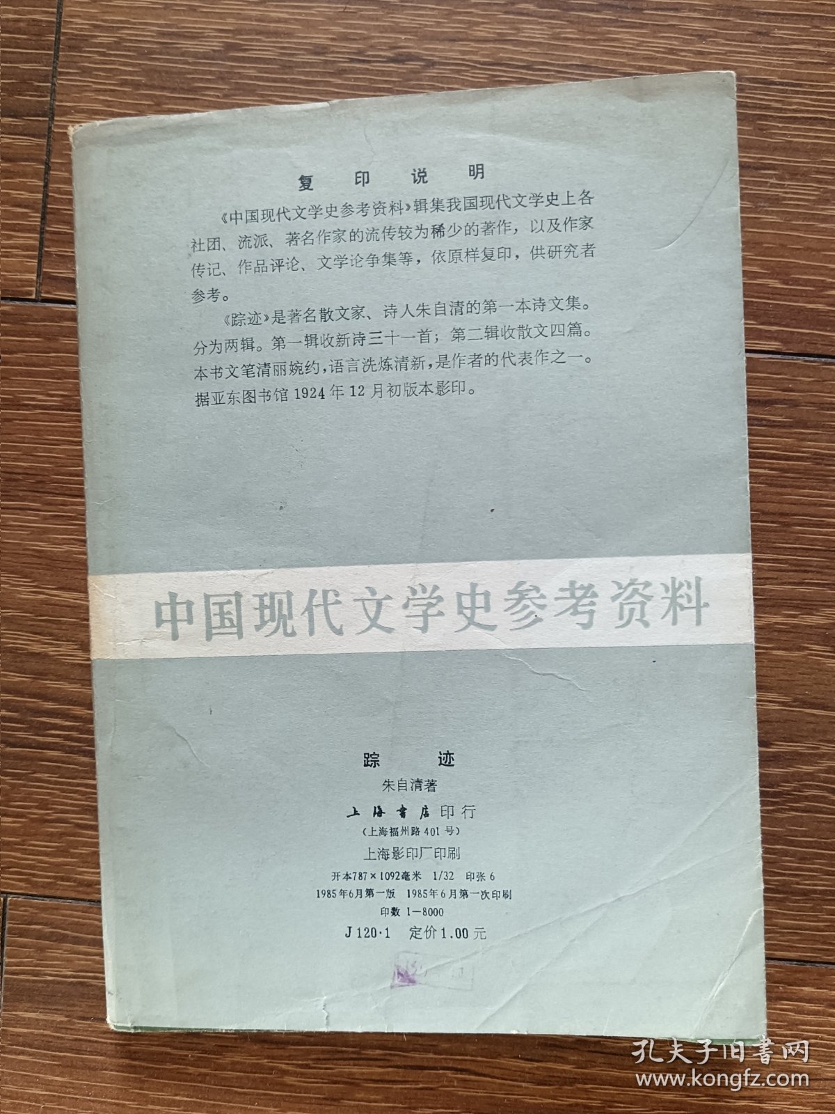 中国现代文学史参考资料：踪迹（据亚东图书馆1924年12月初版本影印）