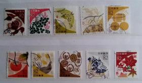 日本信销邮票～2017年《传统色》第一集82円，10全