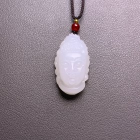 方解石玉送证书礼盒新款观音头吊坠儿童吊坠项链平安观音菩萨吊坠