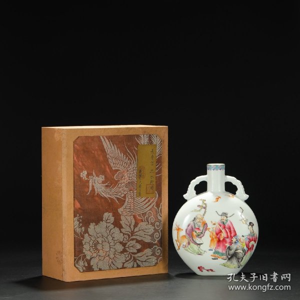 旧藏 清代 雍正珐琅彩人物大扁瓶
