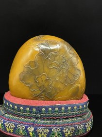 收藏寿山石田黄级乌鸦皮田黄石摆件印章