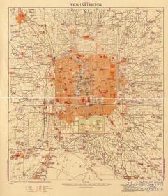 0626古地图1907 北京及周边地区 光绪二十六年。纸本大小74.27*86.17厘米。宣纸艺术微喷复制