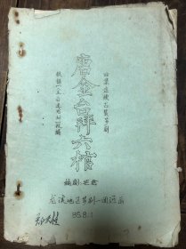 85年油印古装芗剧剧本《唐金台拜六棺》第二集，龙溪地区芗剧一团演出、芒仓编剧