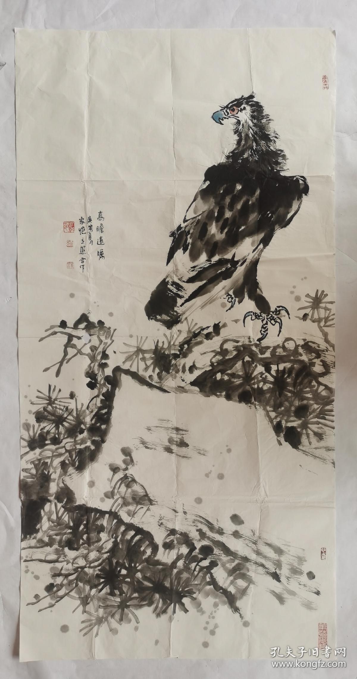 北京著名画家  姚家凯  师立照  合作松鹰图  保真出售