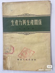 图书＿《生产力与生产关系》，吴承禧著，华东人民出版社，1954年1版1印，收藏佳品。