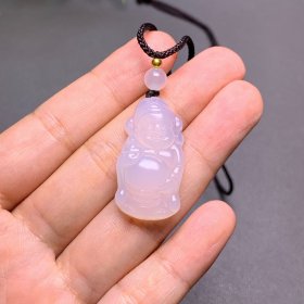 送证书礼盒 白玉髓财神爷招财吊坠玉吊坠女款玉石高档项链送女友闺蜜