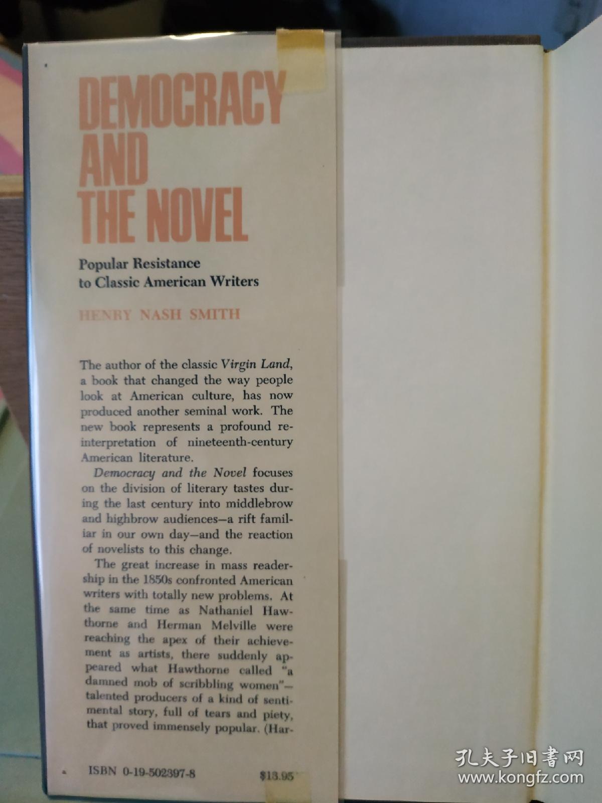 Democracy and the novel: Popular resistance to classic American Writers《民主与小说：大众对美国经典作家的抵制》