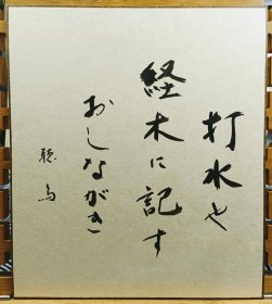 日文的句 名家日本色卡卡纸 手写品 纸本， 长24cm宽21Cm。