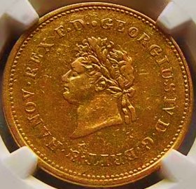少见1827年德国汉诺威乔治四世10泰勒金币NGC评级VF收藏