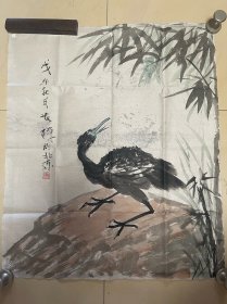 名家画家花鸟画国画字画书画墨迹作品纯手绘成品条幅竖版软片