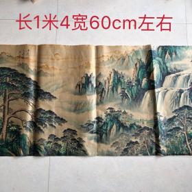 张大千横幅水墨山水画四尺整张 乡下老物件字画国画 中堂画挂画