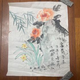 师承杨建侯、谭勇、吴国亭等三位教授老画家姬颜和国画 约2平尺 终身保真 31