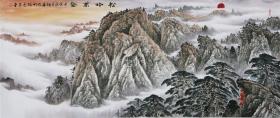 杨炳森 国画字画纯手绘八尺横幅山水画有山无水靠山图