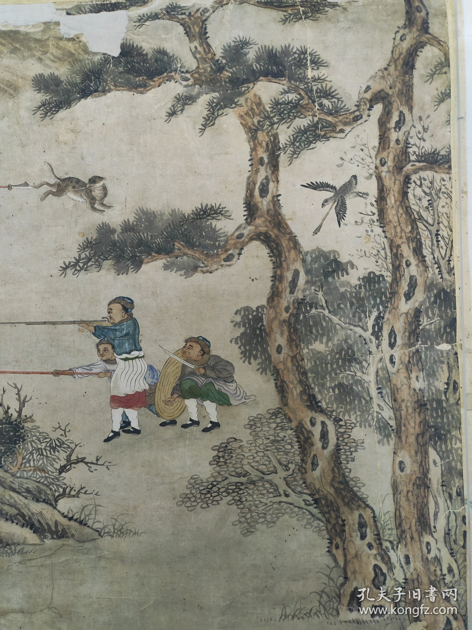 清中晚期，无款，行猎图