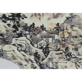 陈藏秋《国画扇面》山水画