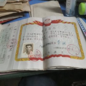 广东省轻工业学校：1954年毕业证书