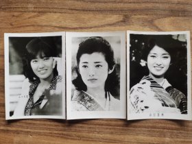 八十年代老黑白照片，五山口百惠，3张合售，包老保真