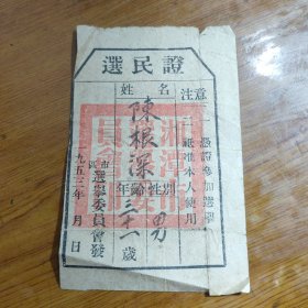 选民政 湘潭市选举委员会 1953