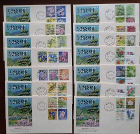 日本47都道府县之花，两套各14封全，分别是JPS版画版和邮趣协会版。两套合售290，单套要的话150
