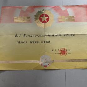 奖状（1984年颍上县人民政府颁发）