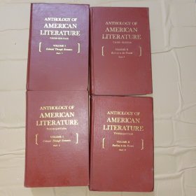 ANTHOLOGY OF AMERICAN LITERATURE 美国文学 选 （第一卷1-2、第二卷1-2）4本合售 硬精装 英文版，小16开