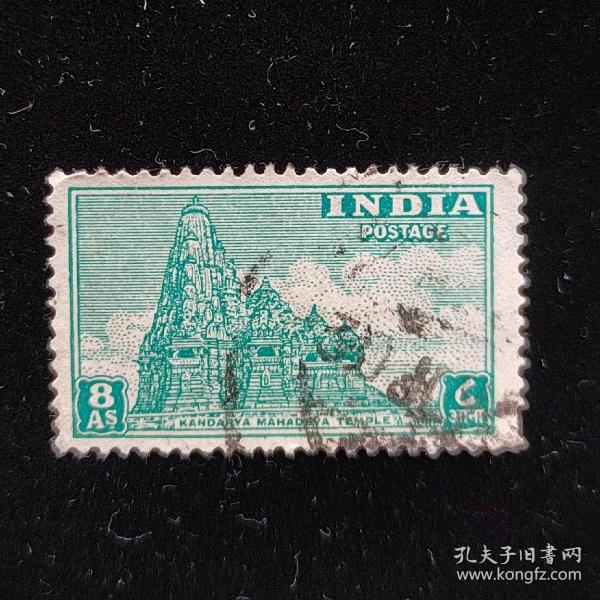 外国邮票 印度邮票建筑遗迹风光 信销1枚 如图