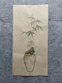 手绘竹子菖蒲