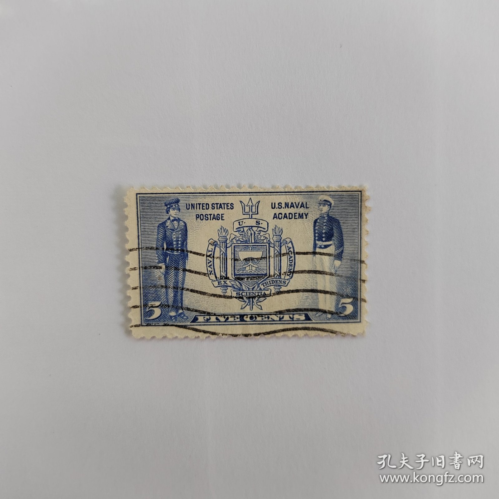外国邮票 美国邮票雕刻版士兵和徽志图案 信销1枚 如图