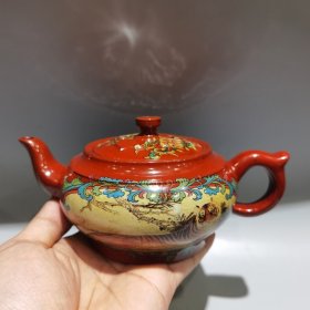 一九六九年顾景舟手作宜兴老式如意水扁壶纯手工制库存清仓泡茶库存家用收藏茶具紫砂壶约360毫升