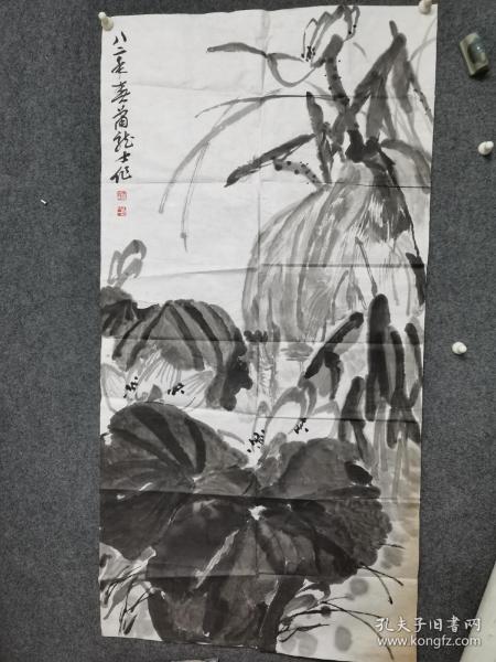 安徽已故著名画家，肖龙士花鸟画作品一副