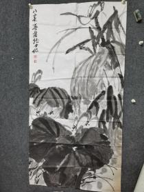 安徽已故著名画家，肖龙士花鸟画作品一副