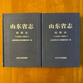 山东省志民俗志（1840-2005） 上下册