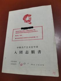 入团志愿书