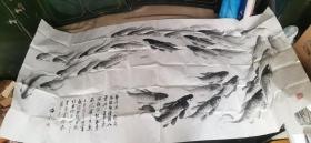 赵秉泉， 白水，超大尺寸水墨画，【2460*1230】